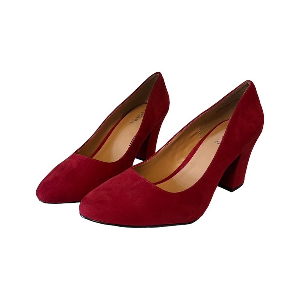 Lane Bryant Red Suede Heels 10w